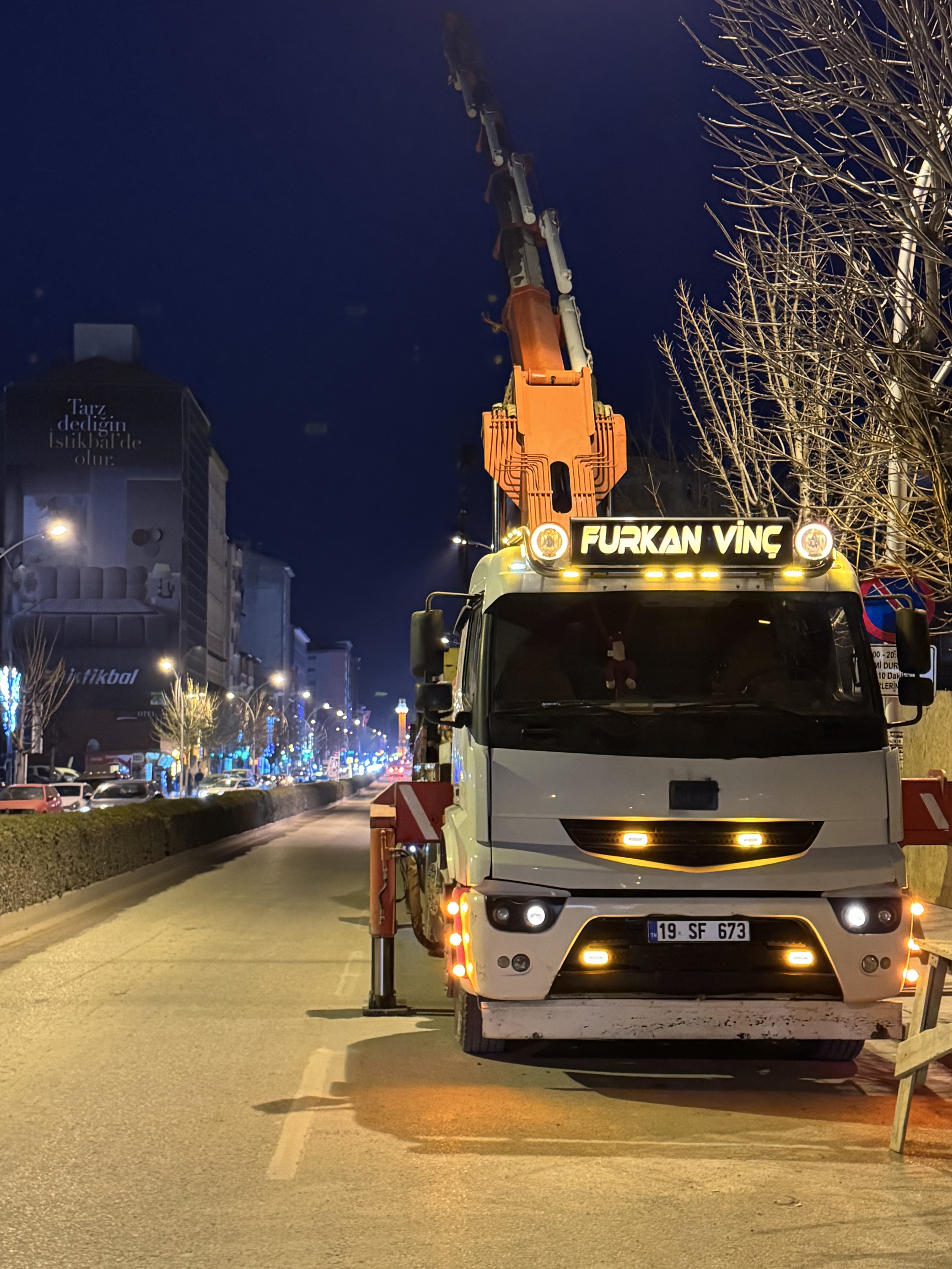 Çorum gece vinç kiralama hizmeti